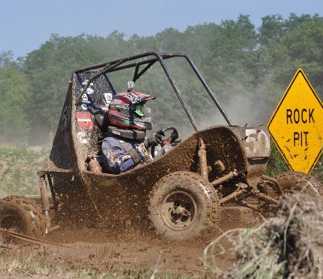 Driver Scott Rhudy in the four-hour Endurance Race of the 2012 SAE Baja Wisconsin. Zack Peck photo