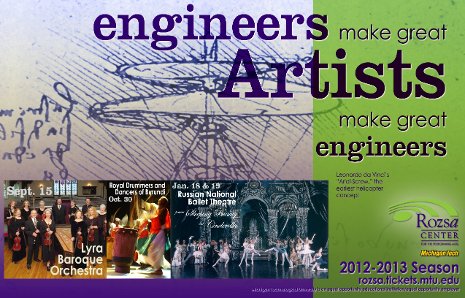 A new Rozsa Center marketing strategy links the arts and engineering.