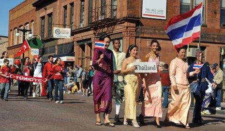 Representatives of Thailand and Turkey march in last year's Parade of Nations.