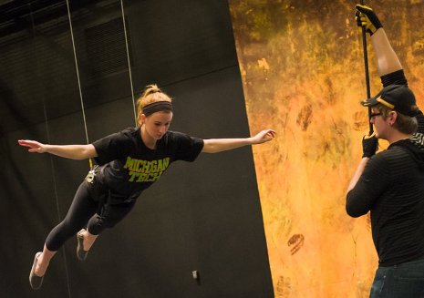 Stealing Fire Paige Borel practices flying under the guidance of Matthew Willet.