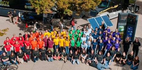 Pride Week The colors of the rainbow on "Gay? Fine By Me" T-shirts symbolize the inclusive nature of Michigan Tech's annual celebration of Pride Week.