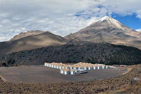 The HAWC Observatory, under construction The HAWC Gamma-Ray Observatory, located in the mountains of Mexico, will detect some of the highest-energy gamma rays in the universe. Los Alamos National Lab photo