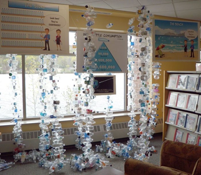 Melissa Wolfe Michaelson's display at the Portage Lake District Library.