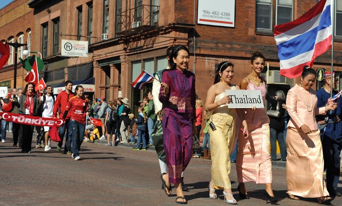 Students from more than 60 countries proudly display their flags during the annual Parade of Nations.