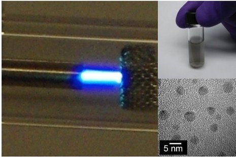Making nanodiamonds Clockwise, microplasma dissociates ethanol vapor, carbon particles are collected and dispersed in solution, and an electron microscope image reveals nanosized diamond particles. Case Western Reserve University image