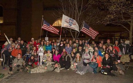 The participants at the finish line of the recent Boston ruck march.