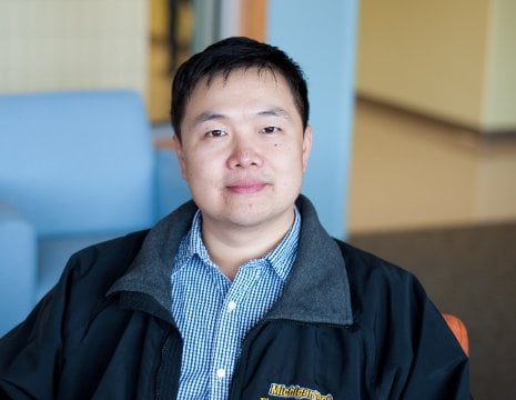 Michigan Tech's Shiyan Hu, who is designing speedier computer chips by replacing copper wires with graphene and carbon nanotubes. His work is supported by a National Science Foundation CAREER Award.