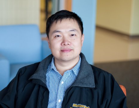 Michigan Tech's Shiyan Hu, who is designing speedier computer chips by replacing copper wires with graphene and carbon nanotubes. His work is supported by a National Science Foundation CAREER Award.