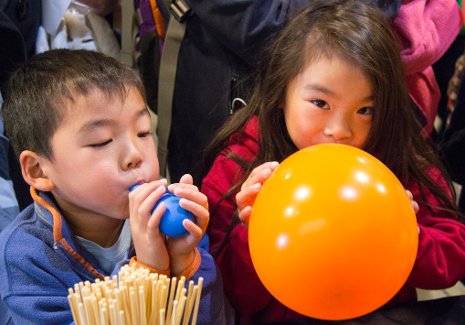 Children discover that they can jam a skewer into the top or bottom of a balloon, where the rubber is thicker, without popping it, while the same skewer punched through the thinner, central part of the balloon where the tension is greater will burst it.