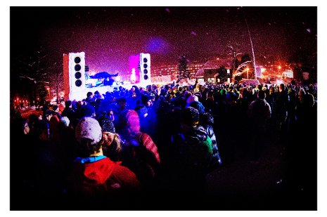 Snow speakers at the Winter Carnival concert.