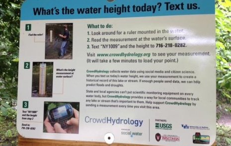 CrowdHydrology Sign from New York state.