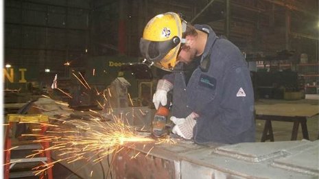 Student Intern A Michigan Tech student intern working at Nucor.