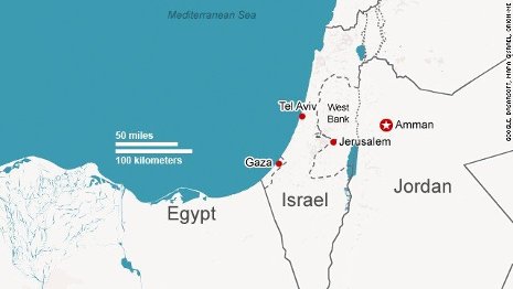 Israel Gaza Map View of roof tops and hills surrounding Ramat Beit Shemesh.