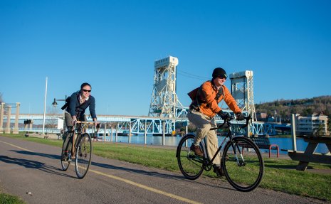 Biking Houghton's waterfront trail