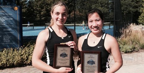 Sandra Cvetanovic (left) and Kwang Suthijindawong, doubles champions.