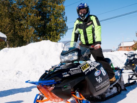 Students from around the US and Canada--and Finland this year--compete in the SAE International Clean Snowmobile Challenge. 