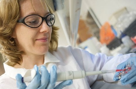 Minerick Named Associate Dean for Research and Innovation Adrienne Minerick loads a blood solution into an electronic microdevice that can determine blood type. Minerick will assume the new position of associate dean for research and innovation in the College of Engineering.