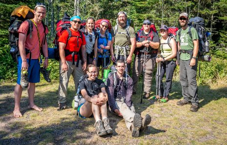 The ASPEN student organization backpacking at Isle Royale National Park.