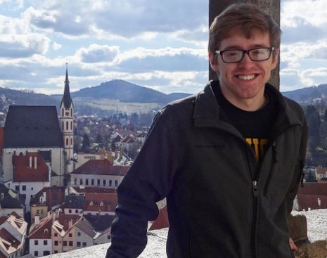 Michigan Tech undergraduate Peter Winegar, shown here in Cesky Krulov, Czech Republic, is the University's 10th winner of the Goldwater Scholarship. Winegar, currently studying abroad in Prague, is a third-year Chemistry major from Lino Lakes, Minnesota.