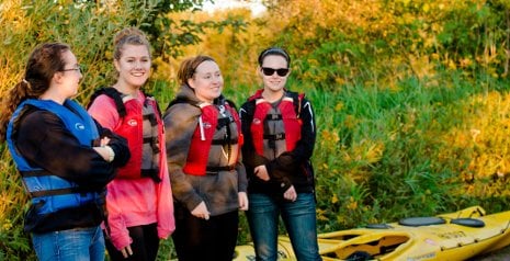 These students enjoy the sunshine and each other's company while taking a break during an Outdoor Adventure Program event in 2015. Body Positivity Week will feature a variety of events focusing on the issues of body image and autonomy.