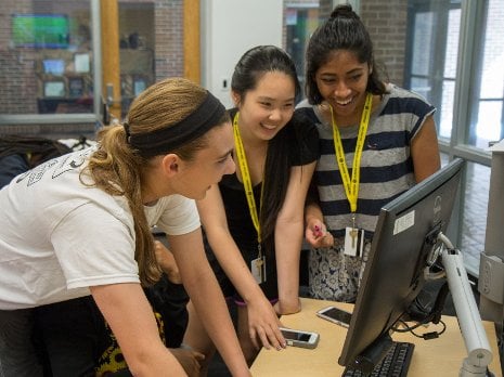 WICS High school girls discover the excitement of computer science during Michigan Tech's summer program, Women in Computing Sciences.