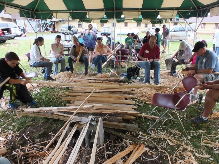 Wild Rice tool making Scent of white cedar, sound of sanding: tool-making at the Fall 2017 Rice Camp at Michigan Tech's Ford Forest and Center.