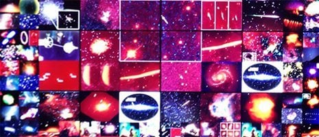 A mosaic of space images.