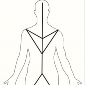 An outline of a body
