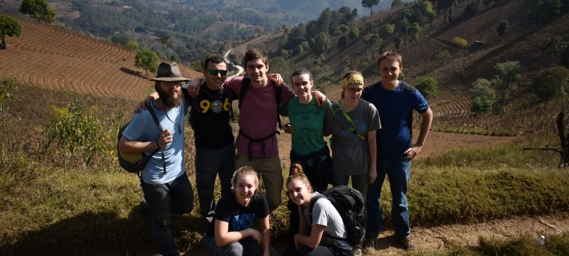 Group of students during a hike.
