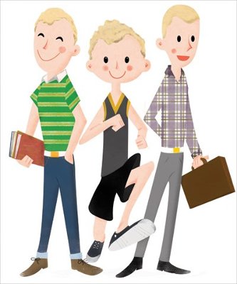 Illustration of the Saliga brothers Illustration of the Saliga brothers