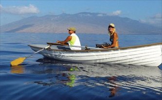 Ellen and Bob Raimo in their dory Ellen and Bob Raimo sitting in their dory whale watching