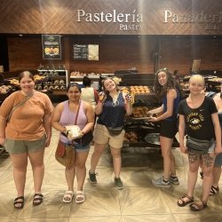Michigan Tech students enjoy Mexican sweet bread on study abroad.