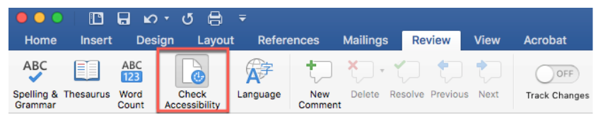 how to check accessibility in word on a mac