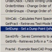 SetDump menu item.