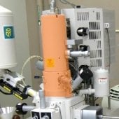 Column highlighted on the microscope.