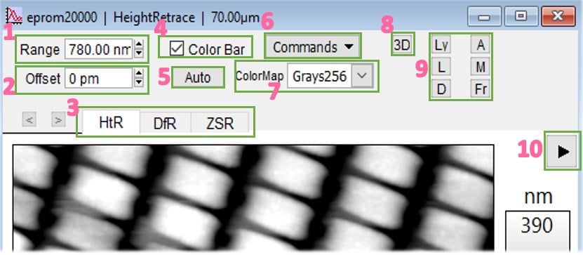 Graph Window software screen with selections described in the text.