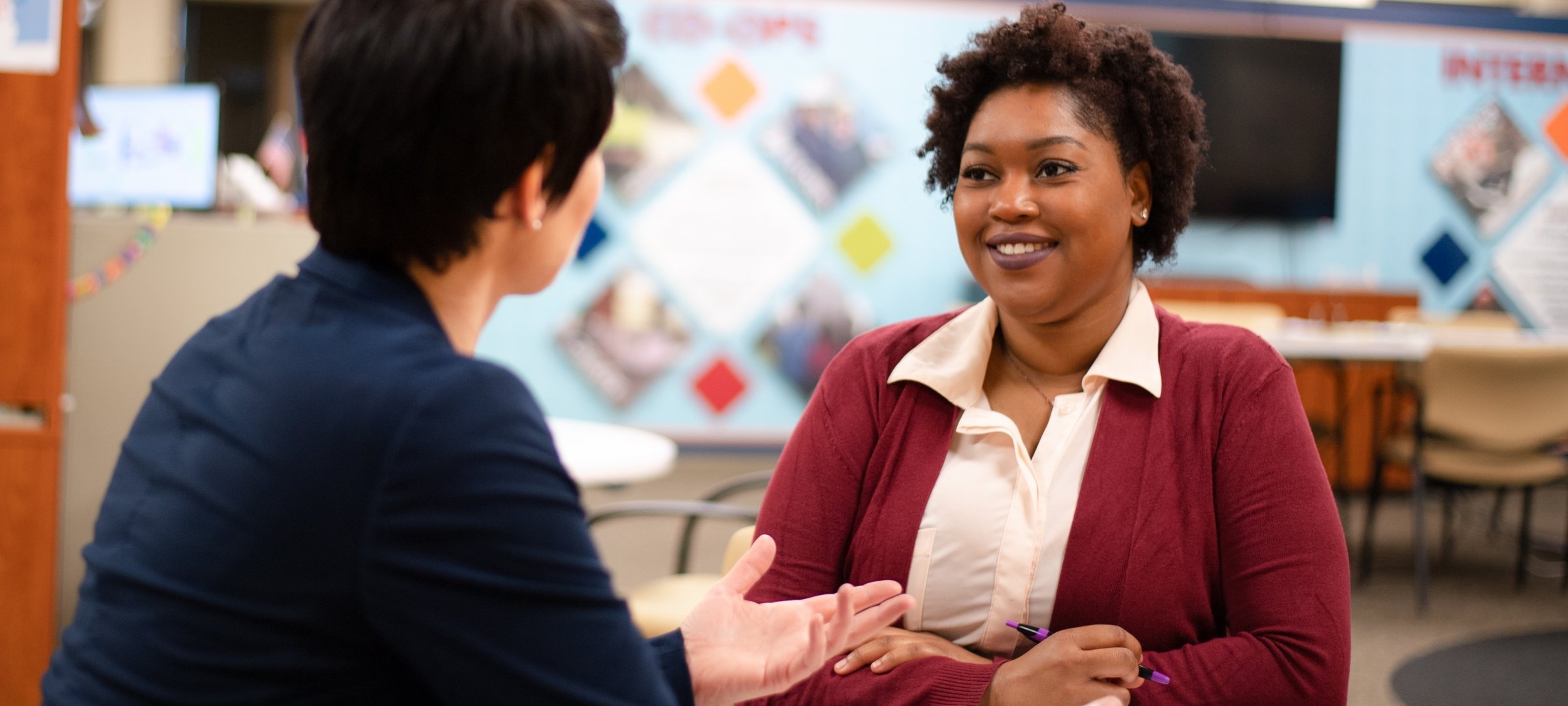 English student practicing interviews.