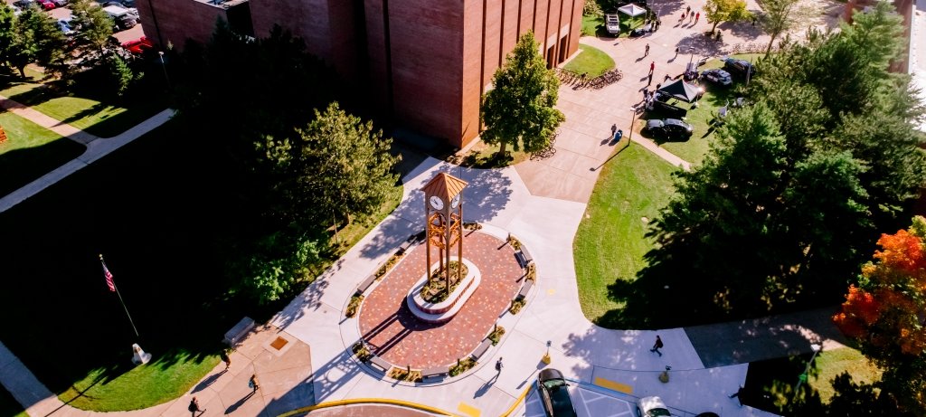 Michigan Tech's campus viewed from above.