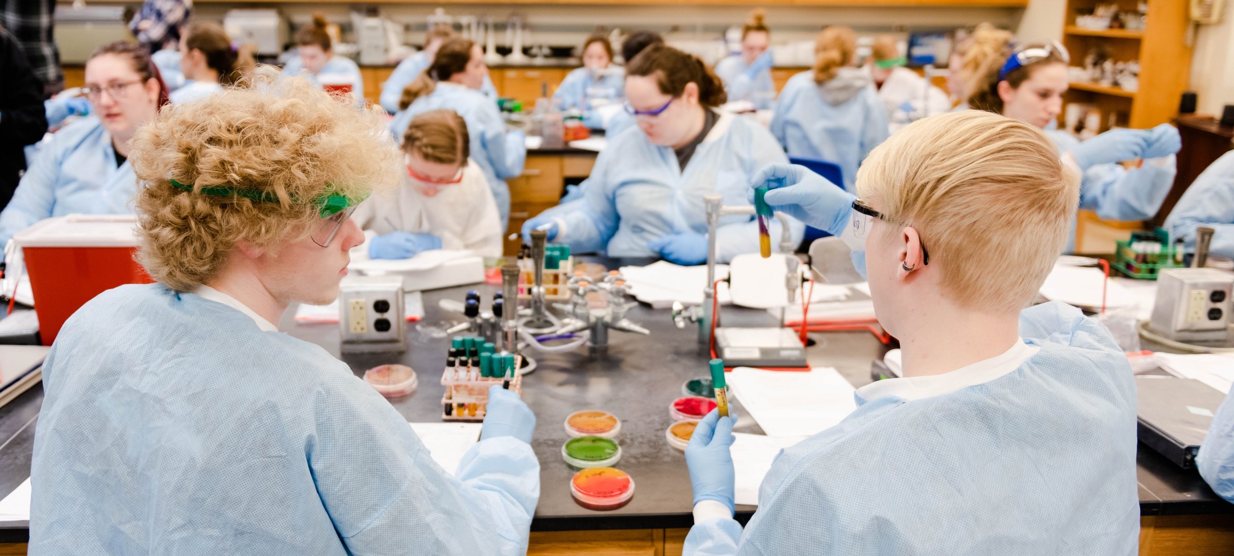 students in a lab