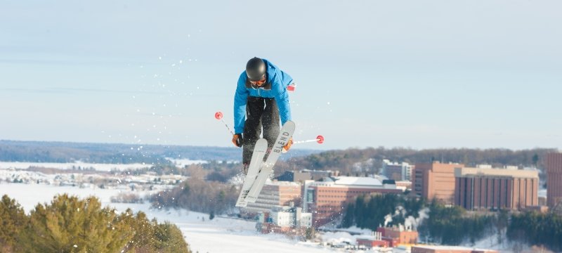 Skier at Mont Ripley.