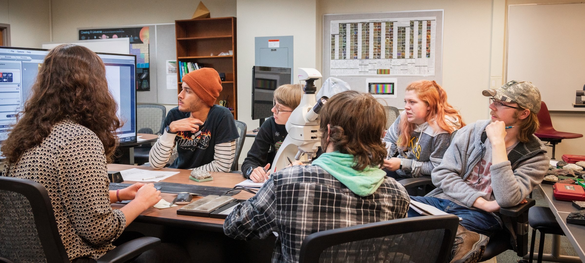 Students studying in class.