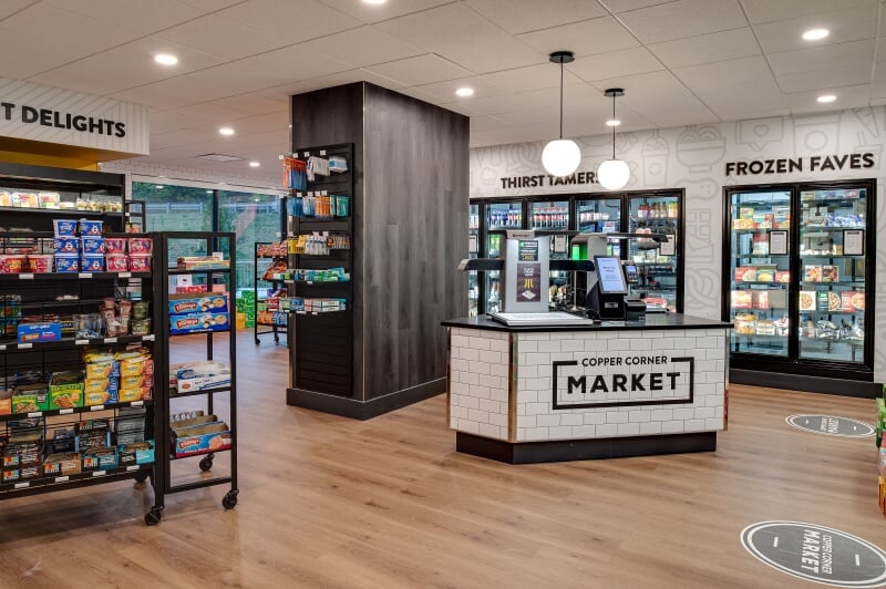 Interior of East Hall store