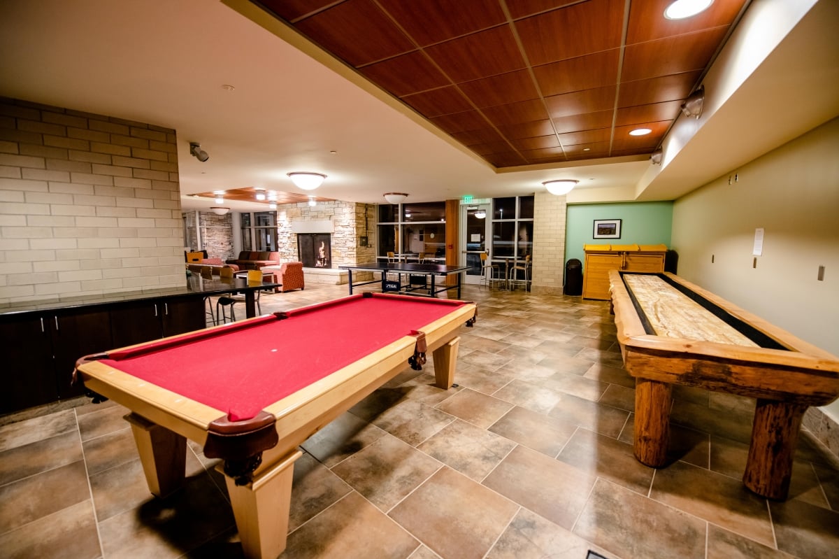 Game tables in the lounge.