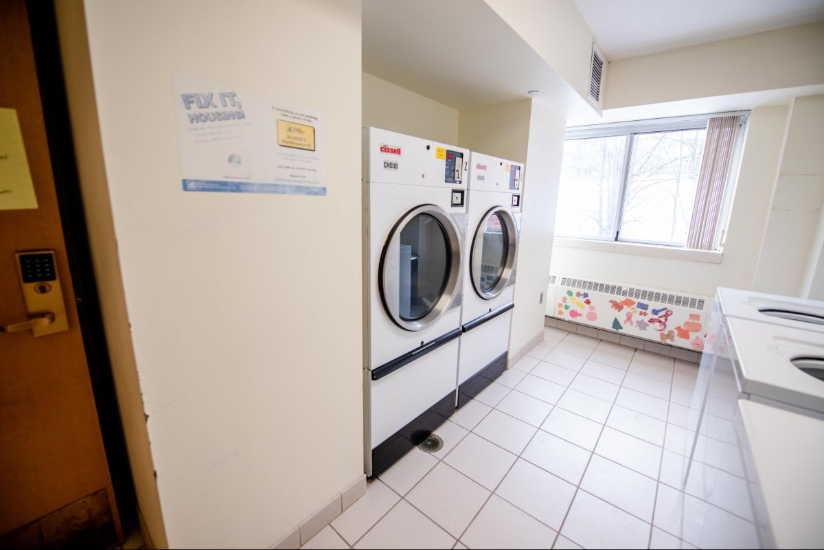 Dryers in the laundry room.