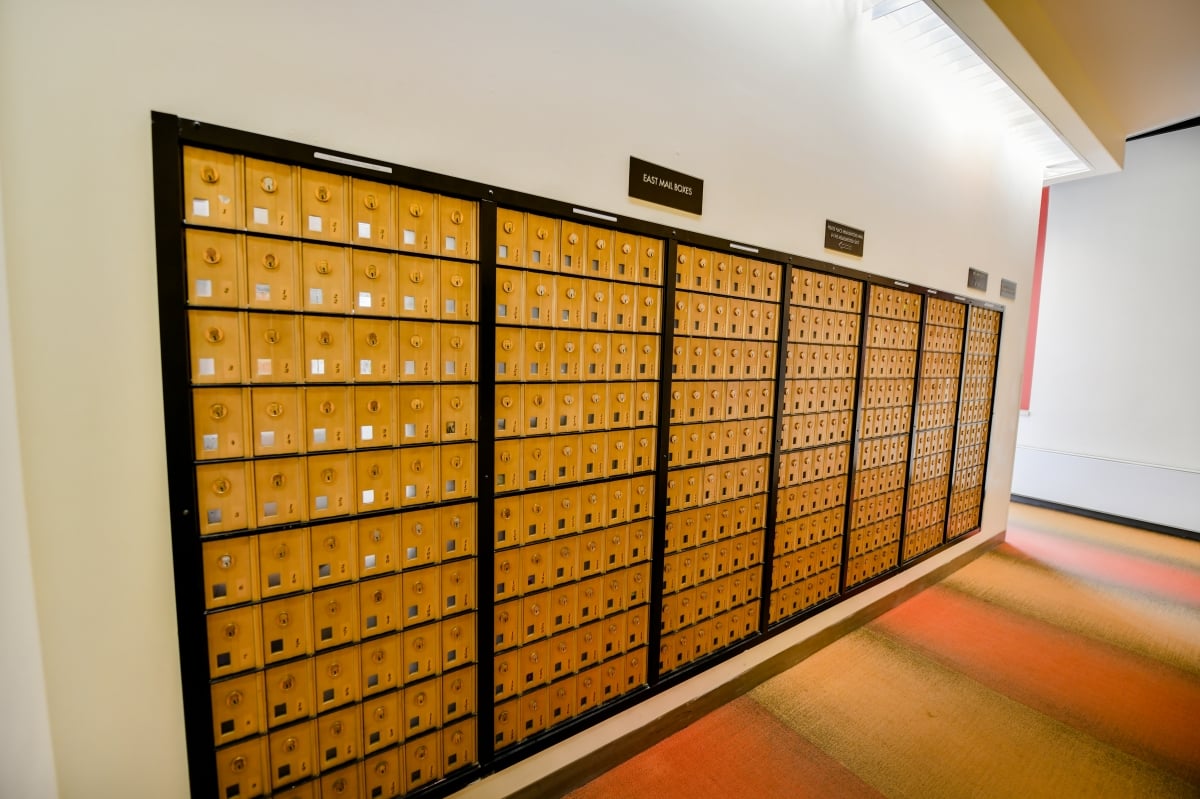 Mail boxes.