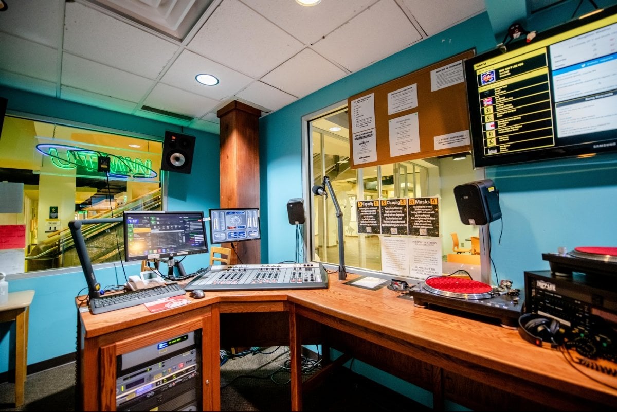 DJ area in the WMTU Radio Station.