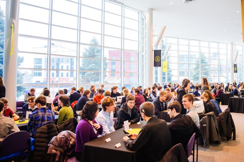 Leading Scholar students during networking lunch