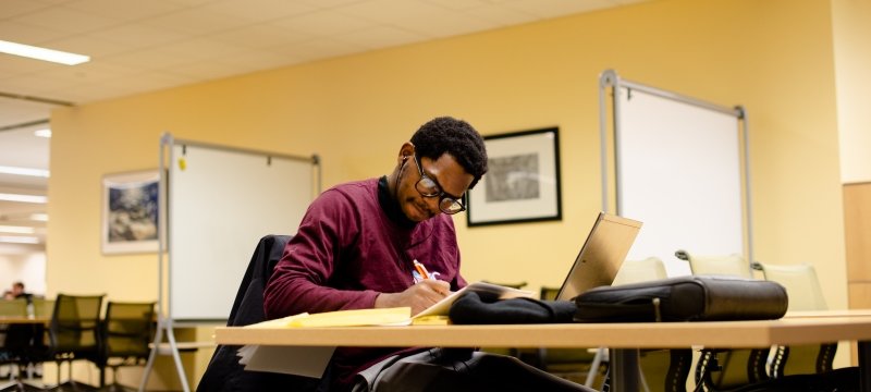 Student studying.