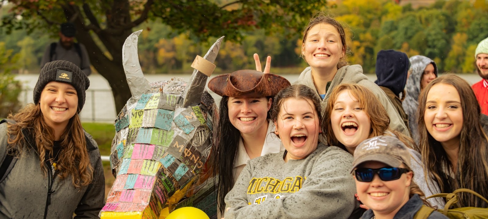 friends at the Cardboard Boat race