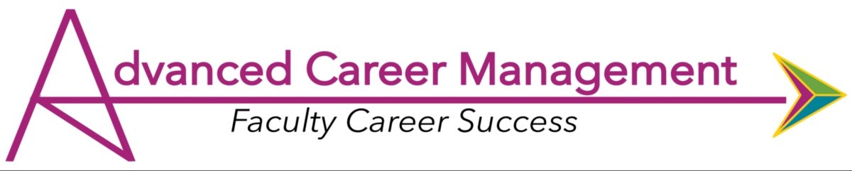 Advanced Career Management logo, arrow with the text "Faculty Career Success" beneath the arrow